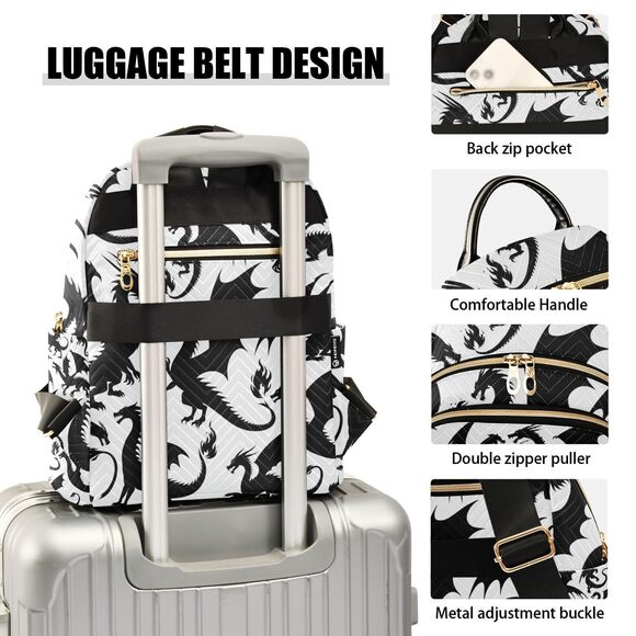 9577 Mini Backpack Silhouette Dragon Mini Backpack Purse Lightweight Small main image 5